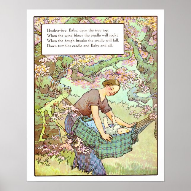 Impresión de guardería de época- Adios repentino,  (Frente)