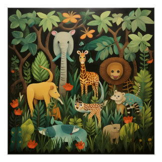 Impresión de guardería de Safari de selva