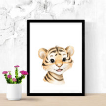 Impresión de guardería de tigre bebé lindo Animal 