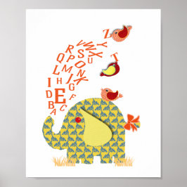 Impresión de guardería para bebés con elefante de 