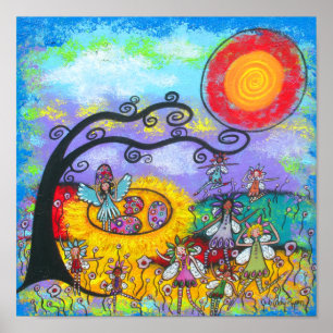 Impresión de hadas de primavera