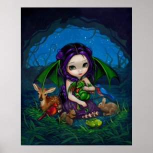 Impresión de hadas del arte del dragón de la