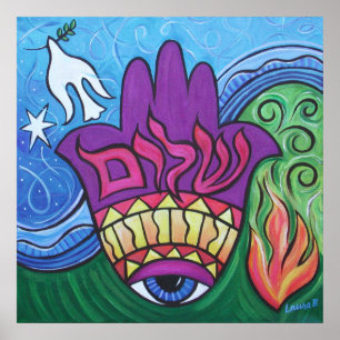 Impresión de Hamsa de la Paz