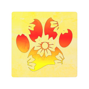 Impresión de hojas de perro con flores