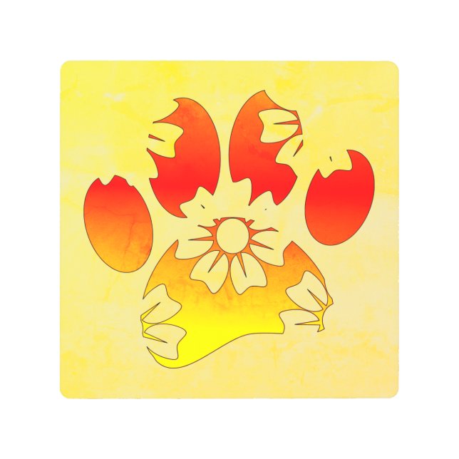 Impresión de hojas de perro con flores (Anverso)