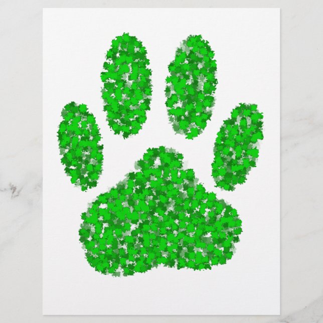 Impresión de hojas de perro de follaje verde (Anverso)