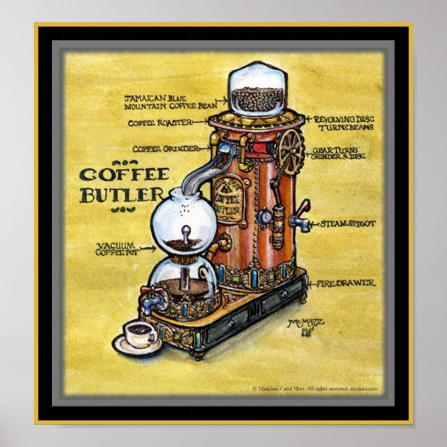 Impresión de hueso de café de vapor (Frente)