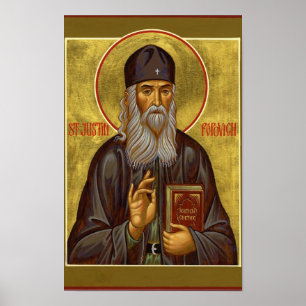 Impresión de icono cristiano ortodoxo de San Justi