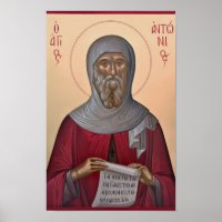 Impresión de icono ortodoxo de San Antonio el Taum