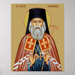 Impresión de icono ortodoxo de San Ignacio Brianch