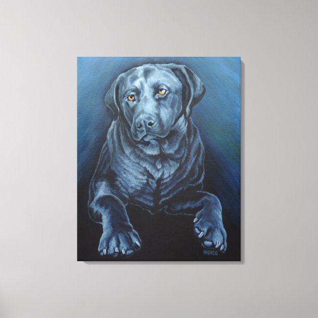 Impresión de imagen de arte de labrador negro en i (Anverso)