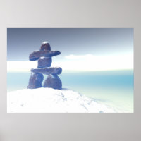 Impresión de inukshuk de invierno