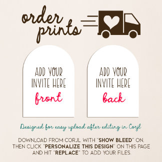 Impresión de invitaciones en forma de arco de 5x7"