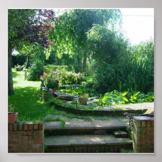 Impresión de jardín inglés de verano