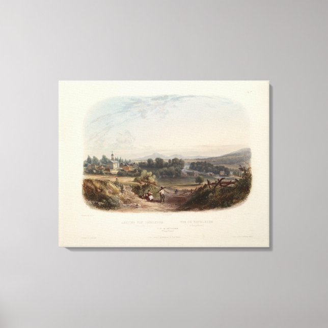 Impresión de Karl Bodmer: Vista de Belén Pensilvan (Anverso)