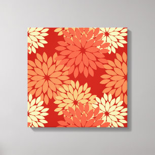 Impresión de kimono floral moderna, Naranja mandar