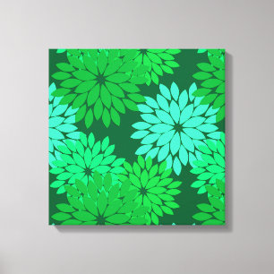 Impresión de kimono floral moderna, verde esmerald