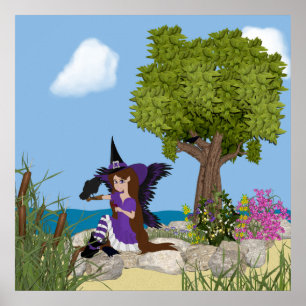 Impresión de la bruja de Raven
