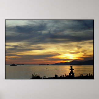 Impresión de la capa marina del atardecer BC del P