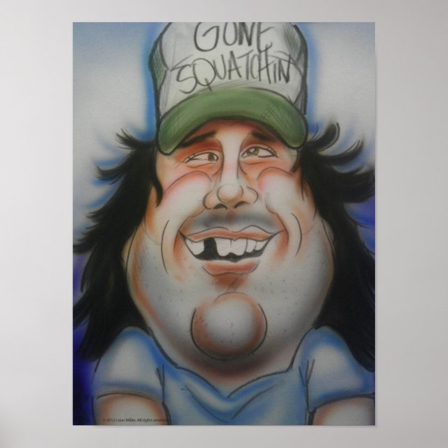 Impresión de la caricatura de Bobo Bigfoot (Frente)