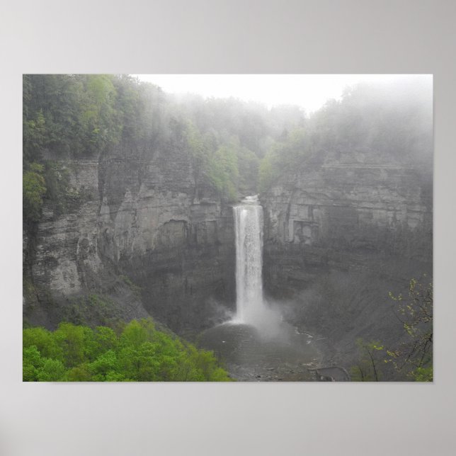 Impresión de la cascada de Ithaca en el otoño de T (Frente)