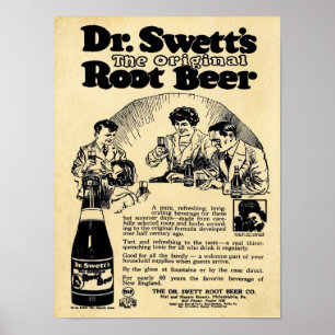 Impresión de la cerveza de raíz del Dr. Swetts d