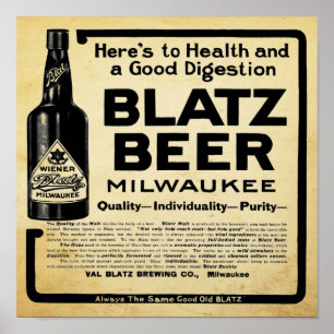 Impresión de la cerveza de Wisconsin del vintage