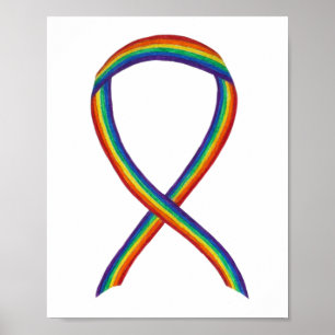 Impresión de la cinta de Poster LGBTQIA Rainbow Aw