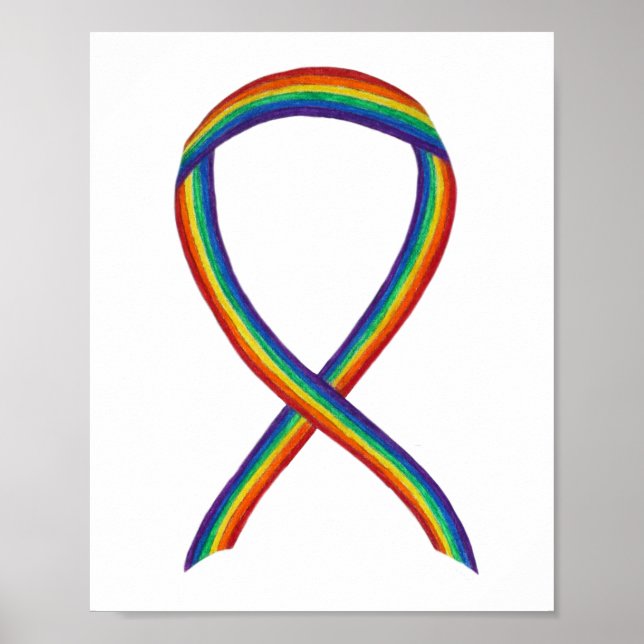 Impresión de la cinta de Poster LGBTQIA Rainbow Aw (Frente)