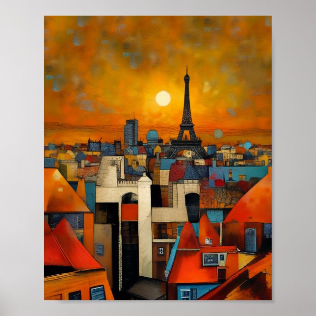 Impresión de la ciudad del amor, papel Poster de v (Frente)