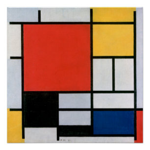 Impresión de la composición de Piet Mondrian en ro