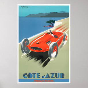 Impresión de la Costa Azul Riviera Francesa Arte F