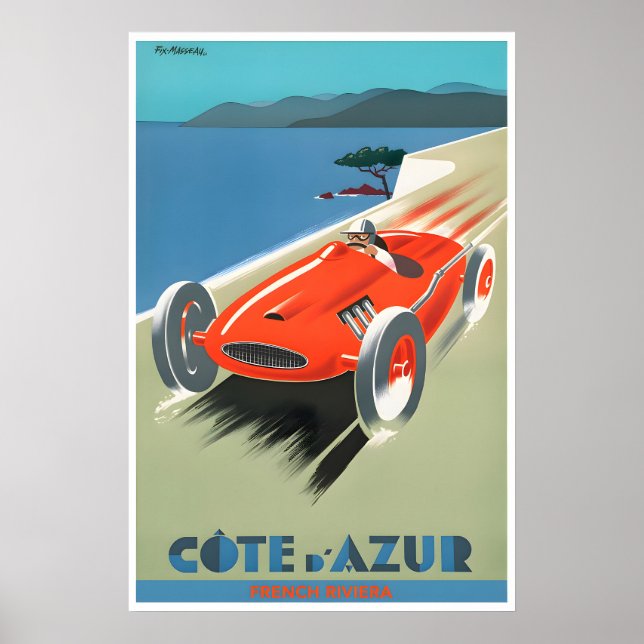 Impresión de la Costa Azul Riviera Francesa Arte F (Frente)