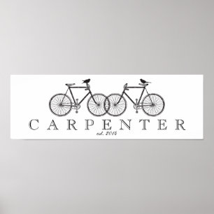 Impresión de la familia Bicicletas con aves