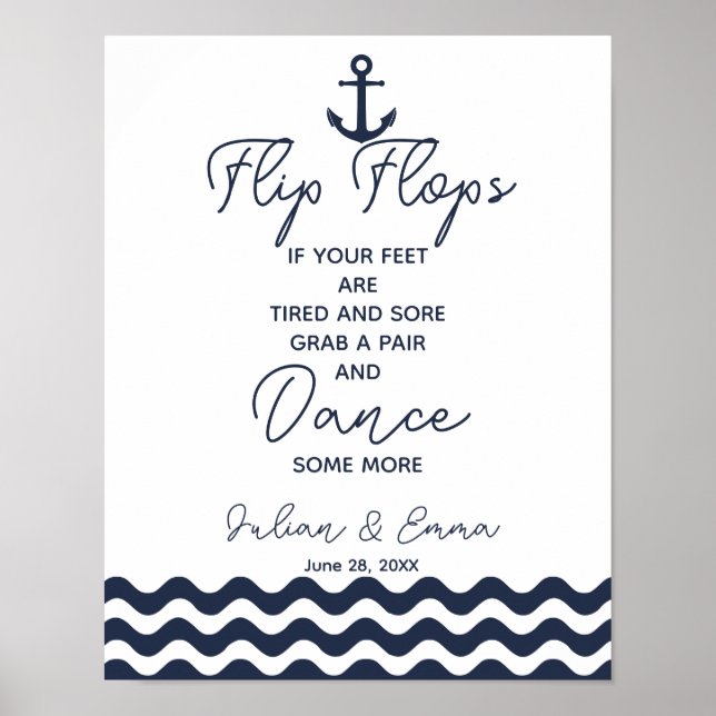 Impresión de la fiesta de boda de Flip Flop Nautic (Frente)