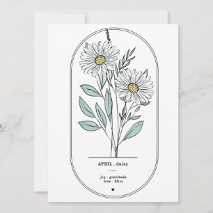 Impresión de la flor de nacimiento de abril Daisy