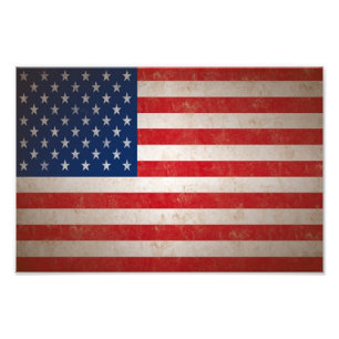 Impresión de la foto de la bandera americana del