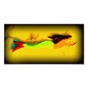 impresión de la foto de la sirena de la natación