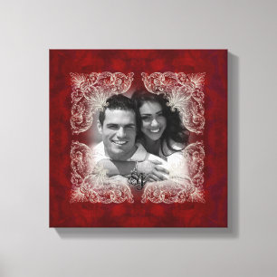 Impresión de la foto del rosa rojo del vintage