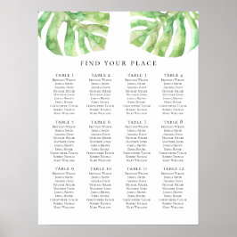 Impresión de la gráfica verde exótica. Boda tropic