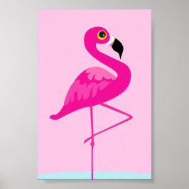 Impresión de la guardería gráfica de flamingo rosa