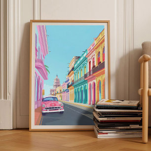 Impresión de La Habana Ilustración de Cuba Arte de