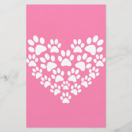 Impresión de la hoja rosa del corazón corto