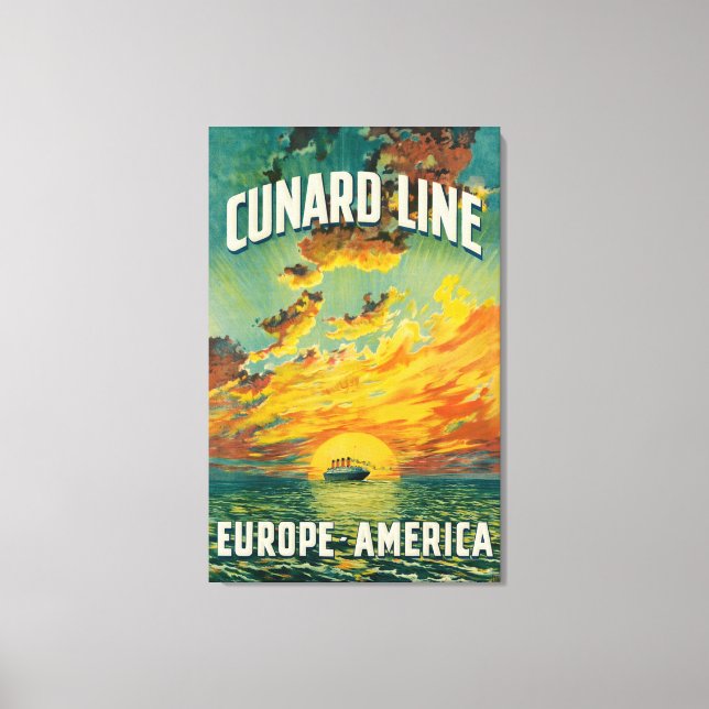IMPRESIÓN DE LA LÍNEA DEL OCÉANO CUNARD EUROPA (Anverso)