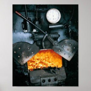 Impresión de la locomotora de vapor, más de alta