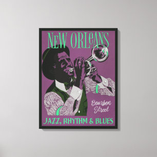 Impresión de la lona de la música de New Orleans