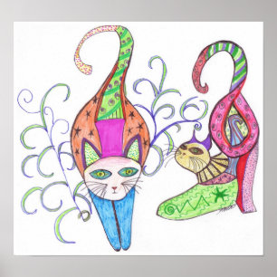 Impresión de la lona de los gatitos de Katty