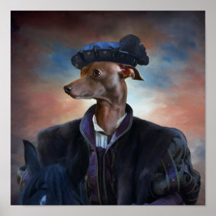 Impresión de la lona del galgo italiano