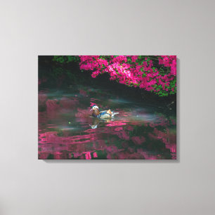 Impresión de la lona del pato de mandarín