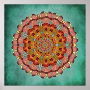 Impresión de la mandala del caleidoscopio del ala